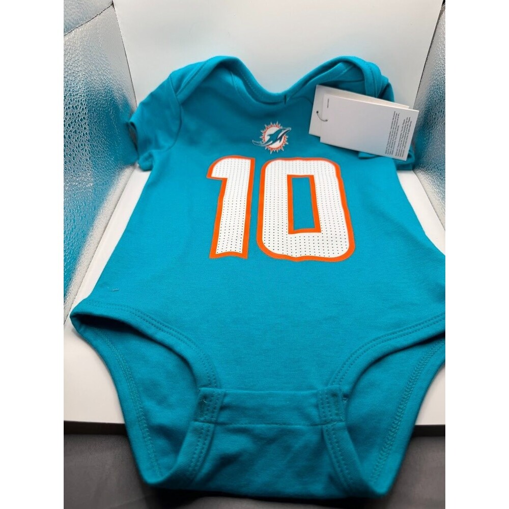 Nike Tyreek Hill #10 Miami Dolphins Infant Bodysuit 24M Aqua NWT